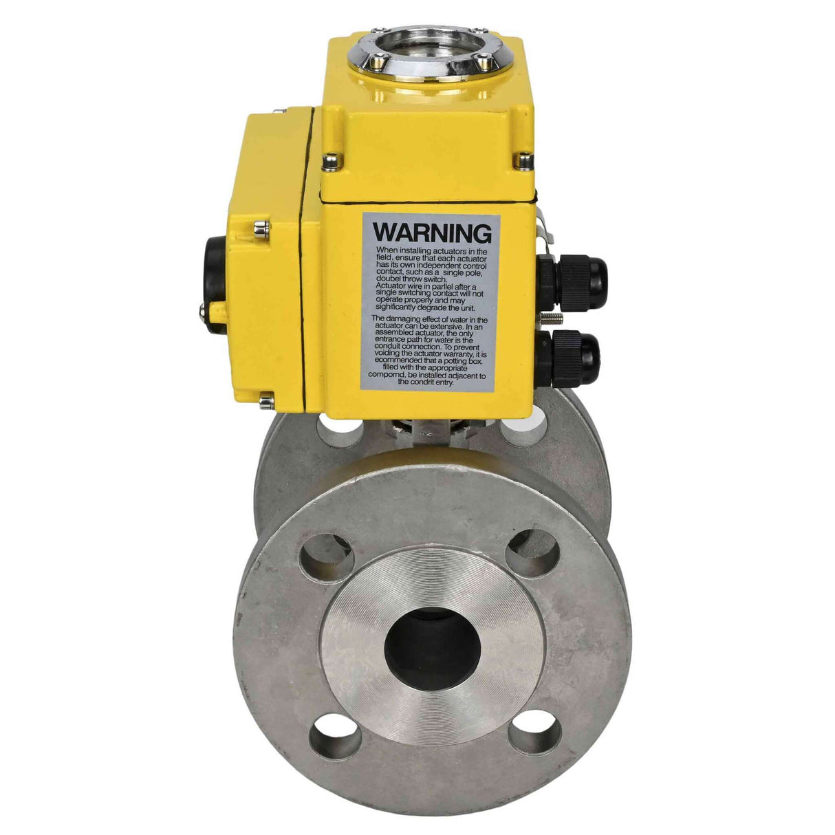 Edelstahl-Kugelhahn Elephant BV3232P-FP-F, Gehäuse - Edelstahl AISI 316, Dichtung - PTFE, voller Durchgang, geflanscht, Elektroantrieb Elephant 220 V