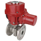Edelstahl-Kugelhahn Elephant BVFP.316.200 232 PSI Gehäuse aus Edelstahl AISI 316, mit Flansch, voller Durchgang, mit elektrischem Schwenkantrieb Elephant QT-W (M) EX 220V