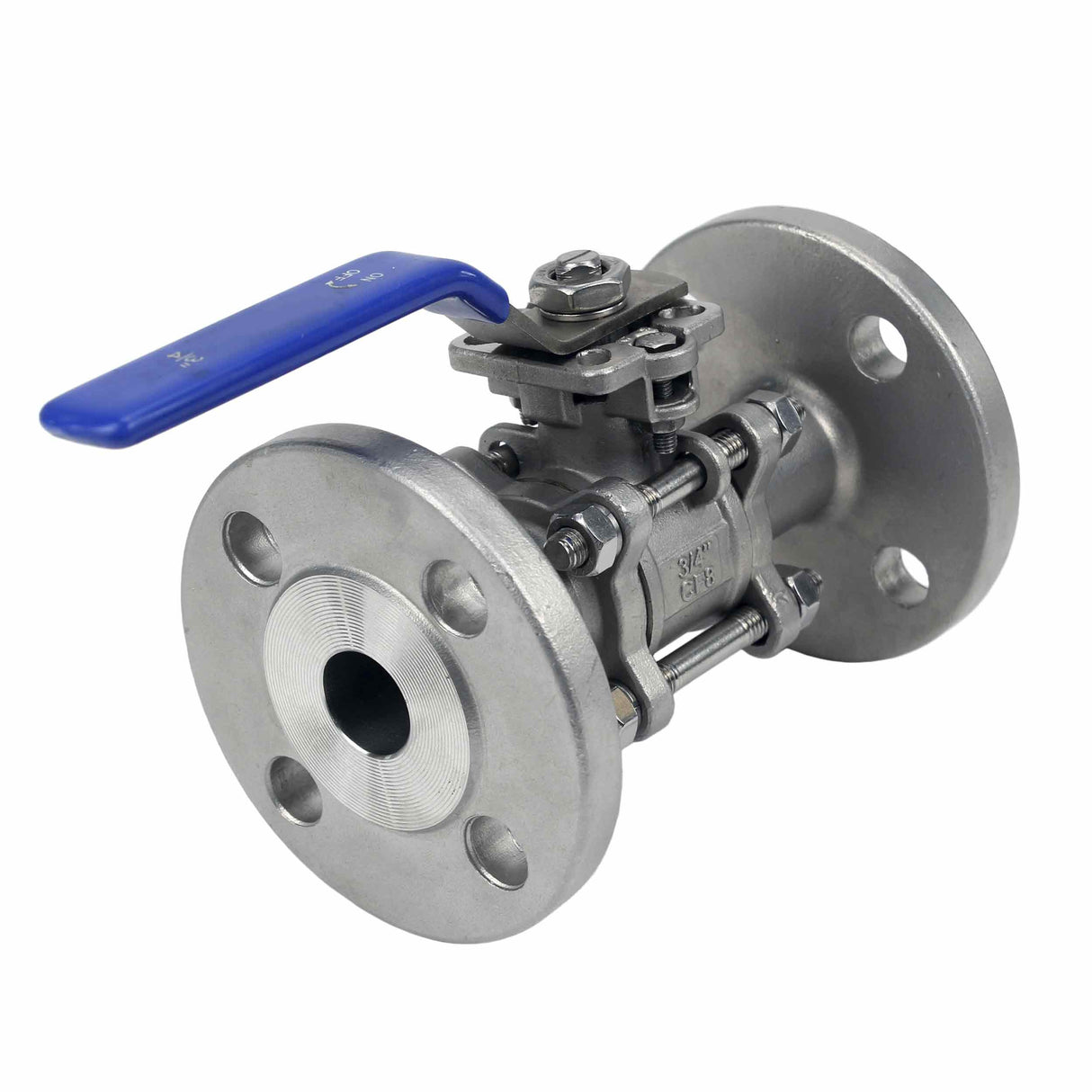 Edelstahl-kugelhahn Elephant BV.F.Fp.T.ISO.304.180, 580 psi, SS304, vollbohrung, mit flanschverbindung und ISO 5211 montageplatte.