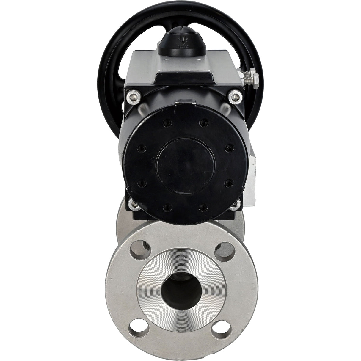 Kugelhähne Elephant BV3131P(3-teilig)-FP-F-ISO-H DN65-80 16 bar dreiteilig, voller Durchgang, geflanscht, Gehäuse - Edelstahl SS304, Dichtung - PTFE, mit pneumatischem Antrieb Elephant PA-DA-105-1