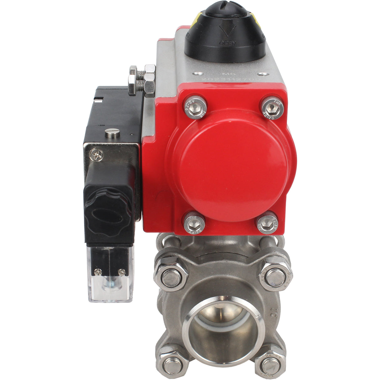 Kugelhahn aus Edelstahl Elephant kshpp-316200-da-4m310-110/220, Gehäusematerial - Edelstahl AISI 316, Kugelmaterial - Edelstahl AISI 316, Dichtung - PTFE, pneumatisch betätigt