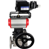 Ball valves Elephant BV3232P(4pc)-FP-3WL-F-ISO-H 16 bar full bore, flanged, body - stainless steel SS316, ISO flange F03/F04-F10/F12, square 9x9-19x19, with Mon/PA-DA drive, pneumatic positioner YT-1000RSN without feedback and Doubler MON3-700-T3