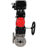 Ball valves Elephant BV3232P(4pc)-FP-3WL-F-ISO-H 16 bar full bore, flanged, body - stainless steel SS316, ISO flange F03/F04-F10/F12, square 9x9-19x19, with Mon/PA-DA drive, pneumatic positioner YT-1000RSN without feedback and Doubler MON3-700-T3