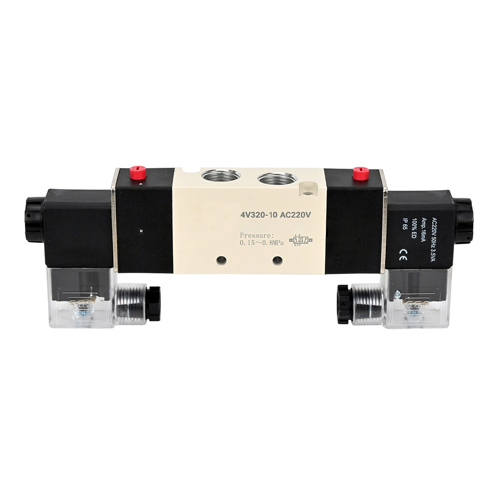 Pneumatischer Verteiler Elephant 4V320 AC220V, 8 mm Arbeitskanäle, mit zweiseitiger elektromagnetischer Steuerung