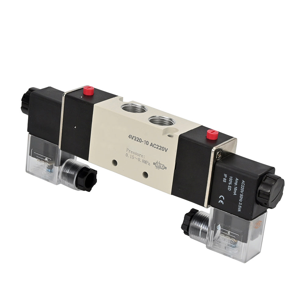 Pneumatischer Verteiler Elephant 4V320 AC220V, 8 mm Arbeitskanäle, mit zweiseitiger elektromagnetischer Steuerung