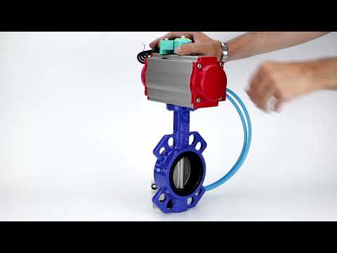 Water Butterfly Valve Elephant WBV1432E-2W-Fb-H DN40-300 16 bar body - GGG50 cast iron, disc - 316L stainless steel, seal - EPDM, with pneumatic actuator PA-DA-XXX, pneumatic distributor 4V320-10 220V and ALS200D magnetic switch