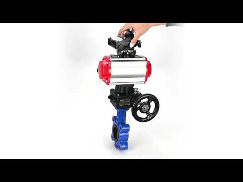 Wasser-Schmetterlingsventil Elephant WBV1616N-2W-Fb-H, Gehäusematerial - Gusseisen QT450, Scheibenmaterial - Gusseisen QT450, Dichtung - NBR, pneumatischer Antrieb PA-DA Doppelwirkung, 4M310-08 24V, LSU APL-210N, Handrad MON