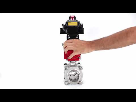 Ball valves Elephant BV3232P(3pc)-FP-W-ISO-H WDVF DN15-32 63 bar full bore, body - 316 stainless steel, seal - PTFE, for welding, with PA-DA pneumatic actuator, LSU APL-410N EX