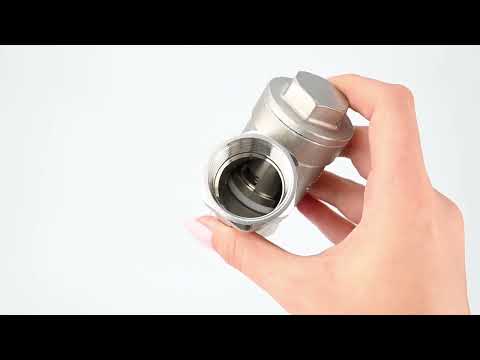 Feder-Rückschlagventil Elephant VCSY3131P-T Y-förmig, Gehäusematerial - Edelstahl AISI 304, Verriegelungsgehäusematerial - Edelstahl 304, Dichtung - PTFE, Gewinde
