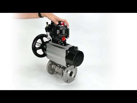 Ball valves Elephant BV3232P(3pc)-FP-F-ISO-H DN65-100 25/40 bar flanged with ISO flange, body - 316 stainless steel, full bore, seal - PTFE, with pneumatic drive PA-DA-105-1, pneumatic distributor 4M310-08 220V, LSU APL-510N Ex, ATU AFC2000