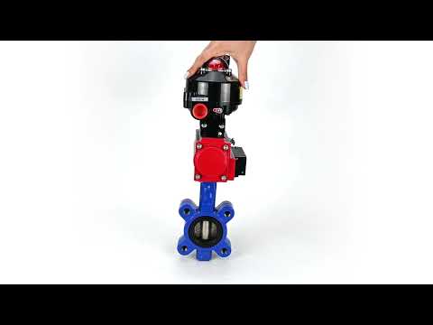 Wasser-Schmetterlingsventil Elephant WBV1616N-2W-Fb-H, Gehäusematerial - Gusseisen QT450, Scheibenmaterial - Gusseisen QT450, Dichtung - NBR, pneumatischer Antrieb PA-SA mit Rückstellfedern, 4M310-08 24V, LSU APL-510N EX, ATU AFC2000