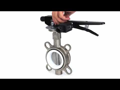 Wasser-Schmetterlingsventil Elephant 316L-316L-PTFE Gehäusematerial - Edelstahl AISI 316L, Scheibenmaterial - Edelstahl AISI 316L, Dichtung - PTFE mit Griff, mit zwei LS-103 250V Endschaltern und einer Halterung zur Montage der Endschalter