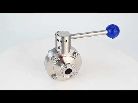 Wasser-Schmetterlingsventil Elephant WBV3131E-2W-C-H, Gehäusematerial - Edelstahl AISI 304, Scheibenmaterial - Edelstahl AISI 304, Dichtung - EPDM, Anschluss - Klemmverbindung, Griff