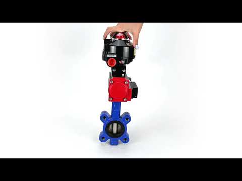 Wasser-Schmetterlingsventil Elephant WBV1616N-2W-Fb-H, Gehäusematerial - Gusseisen QT450, Scheibenmaterial - Gusseisen QT450, Dichtung - NBR, pneumatischer Antrieb PA-DA Doppelwirkung, 4M310-08 24V, LSU APL-510N EX, ATU AFC2000