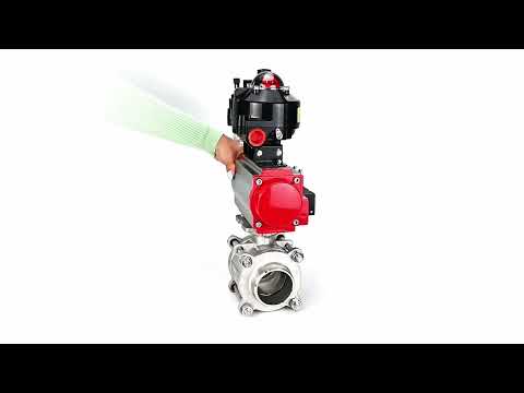 Ball valves Elephant BV3232P(3pc)-FP-W-ISO-H WDVF DN15-32 63 bar full bore, body - 316 stainless steel, seal - PTFE, for welding, with PA-SA pneumatic actuator, pneumatic distributor 4M310-08 220V, LSU APL-510N EX, ATU AFC2000