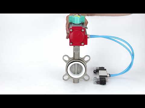 Water Butterfly Valve Elephant WBV3232P-2W-Fb-H DN40-300 16 bar case - 316L stainless steel, disc - 316L stainless steel, seal - PTFE, with pneumatic actuator PA-DA-XXX, pneumatic distributor 4V320-08 220V and ALS200D magnetic switch