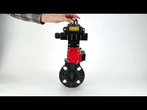 Butterfly valves Elephant WBV4242E-2W-Fb-ISO, body material - UPVC, disc material - UPVC, seal - EPDM, with pneumatic actuator double action PA-DA, pneumatic distributor 4M310-08 24V and LSU APL-410N EX