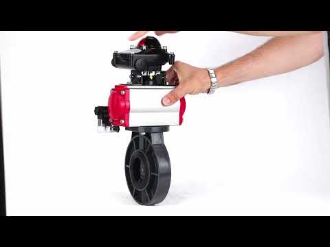 Butterfly valves Elephant WBV4242E-2W-Fb-ISO, body material - UPVC, disc material - UPVC, seal - EPDM, with pneumatic actuator double action PA-DA, pneumatic distributor 4M310-08 24V and LSU APL-210N