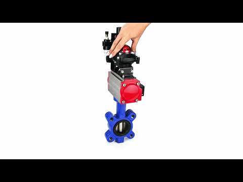 Wasser-Schmetterlingsventil Elephant WBV1616E-2W-Fb-H, Gehäusematerial - Gusseisen QT450, Scheibenmaterial - Gusseisen QT450, Dichtung - EPDM, pneumatischer Antrieb PA-DA Doppelwirkung, 4M310-08 220V, LSU APL-210N, ATU AFC2000