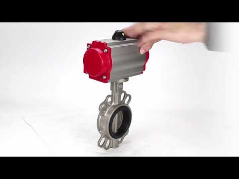 Wasser-Schmetterlingsventil Elephant WBV3131E-2W-Fb-H, Gehäusematerial - Edelstahl AISI 304, Scheibenmaterial - Edelstahl AISI 304, Dichtung - EPDM, pneumatischer Antrieb PA-DA Doppelwirkung