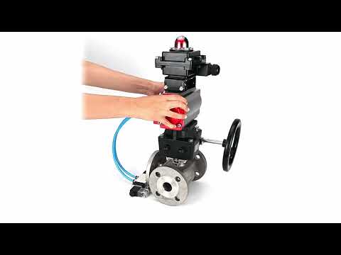 Ball valves Elephant BV3232P(4pc)-FP-3WL-F-ISO-H 16 bar full bore, flanged, body - stainless steel SS316, ISO flange F03/F04-F10/F12, square 9x9-19x19, with pneumatic drive PA-DA, mon/distributor 4V320-10 220V, LSU APL-410N EX and Doubler MON3-700-T38-IS