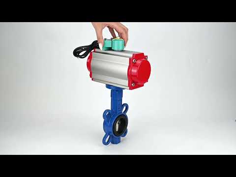 Water Butterfly Valve Elephant WBV1413E-2W-Fb-H DN40-300 16 bar body - GGG50 cast iron, disc - GGG40 cast iron, seal - EPDM, with pneumatic actuator PA-DA-XXX, pneumatic distributor 4M310-08 NAMUR 24V and ALS200D magnetic switch