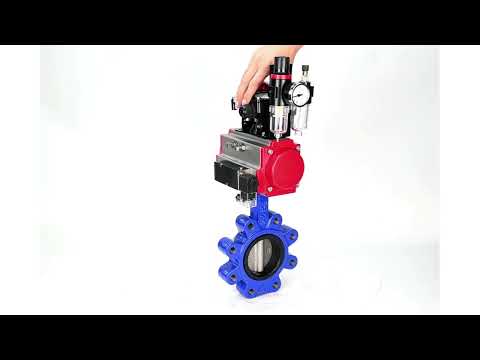 Water Butterfly Valve Elephant WBV1631N-2W-Fb-H, Gehäusematerial - Gusseisen QT450, Scheibenmaterial - Edelstahl AISI 304, Dichtung - NBR, pneumatischer Antrieb PA-SA mit Rückstellfedern, 4M310-08 220V, LSU APL-210N ATU AFC2000