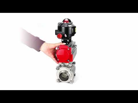 Ball valves Elephant BV3232P(3pc)-FP-W-ISO-H WDVF DN15-32 63 bar full bore, body - 316 stainless steel, seal - PTFE, for welding, with PA-DA pneumatic actuator, LSU APL-510N EX