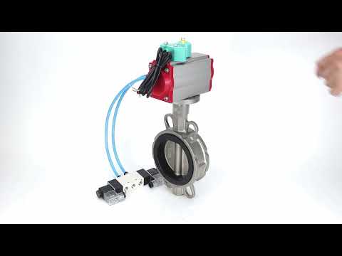 Water Butterfly Valve Elephant WBV3232N-2W-Fb-H DN40-300 16 bar case - 316L stainless steel, disc - 316L stainless steel, seal - NBR, with pneumatic actuator PA-DA-XXX, pneumatic distributor 4V320-10 220V and ALS200D magnetic switch