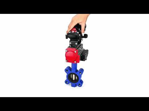 Wasser-Schmetterlingsventil Elephant WBV1616N-2W-Fb-H, Gehäusematerial - Gusseisen QT450, Scheibenmaterial - Gusseisen QT450, Dichtung - NBR, pneumatischer Antrieb PA-DA Doppelwirkung, 4M310-08 24V, LSU APL-210N, ATU AFC2000