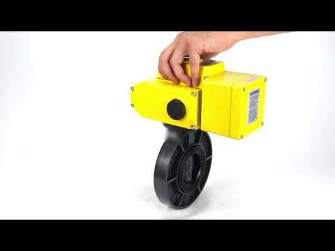 Butterfly valves Elephant WBV4242E-2W-Fb-ISO, body material - UPVC, disc material - UPVC, seal - EPDM, with quarter-turn actuator QT-N-EM-A1-220VAC-U1, feedback sensor and 4-20mA input control signal