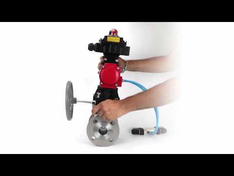 Kugelhähne Elephant BV3232P(2 Stück)-FP-F-ISO-H, Gehäusematerial - Edelstahl AISI 316, Dichtung - PTFE / PTFE / Teflon, mit pneumatischem Doppelwirkungsantrieb PA-DA, 4V320-10 220V, LSU APL-410N Ex, Handrad MON