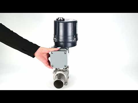 Kugelhähne Elephant BV3131P(3pc)-FP-W-ISO-H LANG voll durchgängig, geschweißt, Gehäuse - Edelstahl SS304, Dichtung - PTFE, mit elektrischem Vierteldrehantrieb Elephant QTSA-N-EM-O0-220VAC