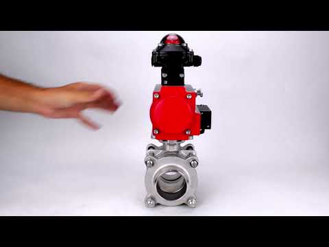 Ball valves Elephant BV3232P(3pc)-FP-W-ISO-H WDVF DN15-32 63 bar full bore, body - 316 stainless steel, seal - PTFE, for welding, with PA-SA pneumatic actuator, pneumatic distributor 4M310-08 24V, LSU APL-210N