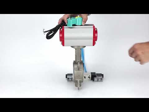 Water Butterfly Valve Elephant WBV3232P-2W-Fb-H DN40-300 16 bar case - 316L stainless steel, disc - 316L stainless steel, seal - PTFE, with pneumatic actuator PA-DA-XXX, pneumatic distributor 4V320-10 220V and ALS200D magnetic switch