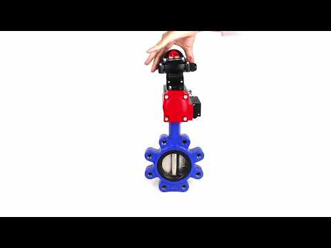 Wasser-Schmetterlingsventil Elephant WBV1616E-2W-Fb-H, Gehäusematerial - Gusseisen QT450, Scheibenmaterial - Gusseisen QT450, Dichtung - EPDM, pneumatischer Antrieb PA-DA Doppelwirkung, 4M310-08 220V, LSU APL-210N