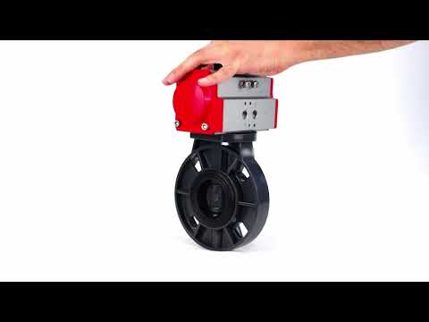 Butterfly valves Elephant WBV4242E-2W-Fb-ISO, body material - UPVC, disc material - UPVC, seal - EPDM, with pneumatic actuator double action PA-DA