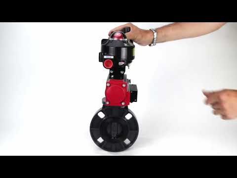 Butterfly valves Elephant WBV4242E-2W-Fb-ISO, body material - UPVC, disc material - UPVC, seal - EPDM, with pneumatic actuator double action PA-DA, pneumatic distributor 4M310-08 24V, LSU APL-510N EX and ATU AFC2000