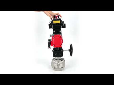 Edelstahl-Kugelhahn Elephant BVсFP.316.200 PSI232, voller Anschluss, Kompaktflansch, pneumatischer Antrieb Elephant DA doppeltwirkend, Handnotbetätigung HDM, pneumatischer Verteiler 4M310-08 220 V, Endschalterblock APL-410N EX