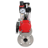 Kugelhahn aus Edelstahl Elephant ksfpt-316-180-sa-4m310-24v-afc2000, Gehäusematerial - Edelstahl AISI 316, Kugelmaterial - Edelstahl AISI 316, Dichtung - PTFE, pneumatisch betätigt