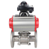 Kugelhahn aus Edelstahl Elephant ksfpt-316-180-da-4m310-24v-apl210n, Gehäusematerial - Edelstahl AISI 316, Kugelmaterial - Edelstahl AISI 316, Dichtung - PTFE, pneumatisch betätigt