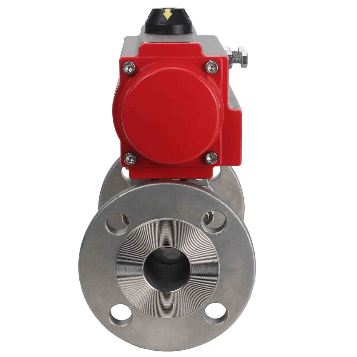 Kugelhahn aus Edelstahl Elephant ksfpt-304-180-sa, Gehäusematerial - Edelstahl AISI 304, Kugelmaterial - Edelstahl AISI 304, Dichtung - PTFE, pneumatisch betätigt