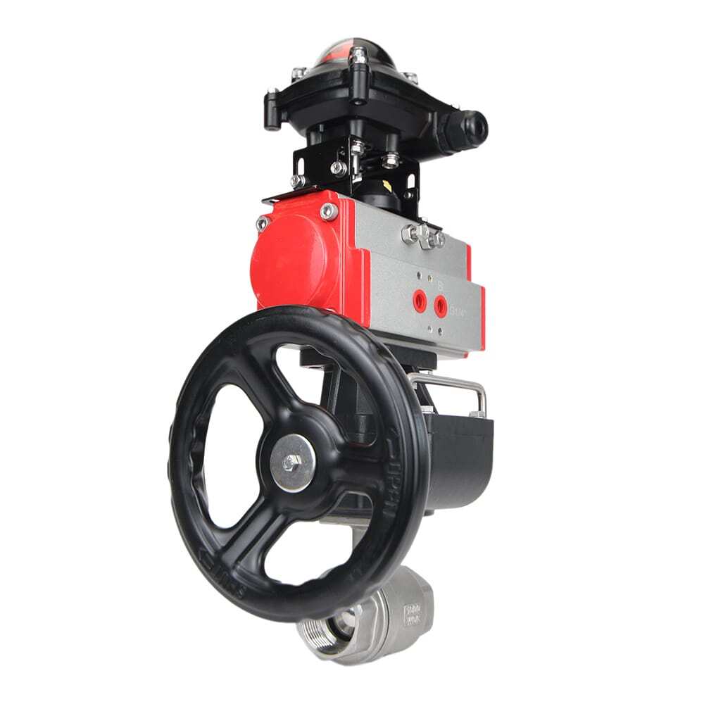 Kugelhahn aus Edelstahl Elephant kshmp316-elephant-da-apl210n-hdm, Gehäusematerial - Edelstahl AISI 316, Kugelmaterial - Edelstahl AISI 316, Dichtung - PTFE, pneumatisch betätigt