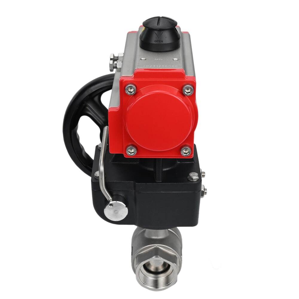 Kugelhahn aus Edelstahl Elephant kshmp316-elephant-da-hdm, Gehäusematerial - Edelstahl AISI 316, Kugelmaterial - Edelstahl AISI 316, Dichtung - PTFE, pneumatisch betätigt