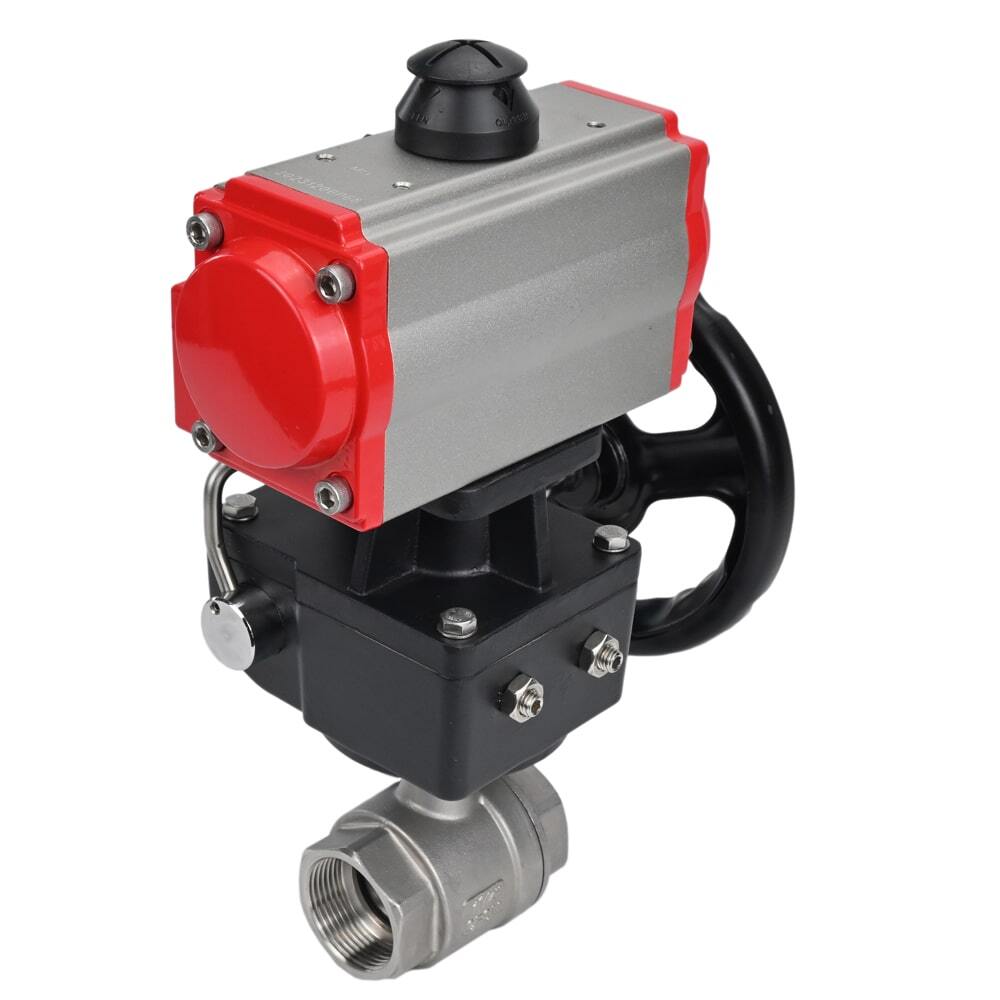 Kugelhahn aus Edelstahl Elephant kshmp316-elephant-da-hdm, Gehäusematerial - Edelstahl AISI 316, Kugelmaterial - Edelstahl AISI 316, Dichtung - PTFE, pneumatisch betätigt