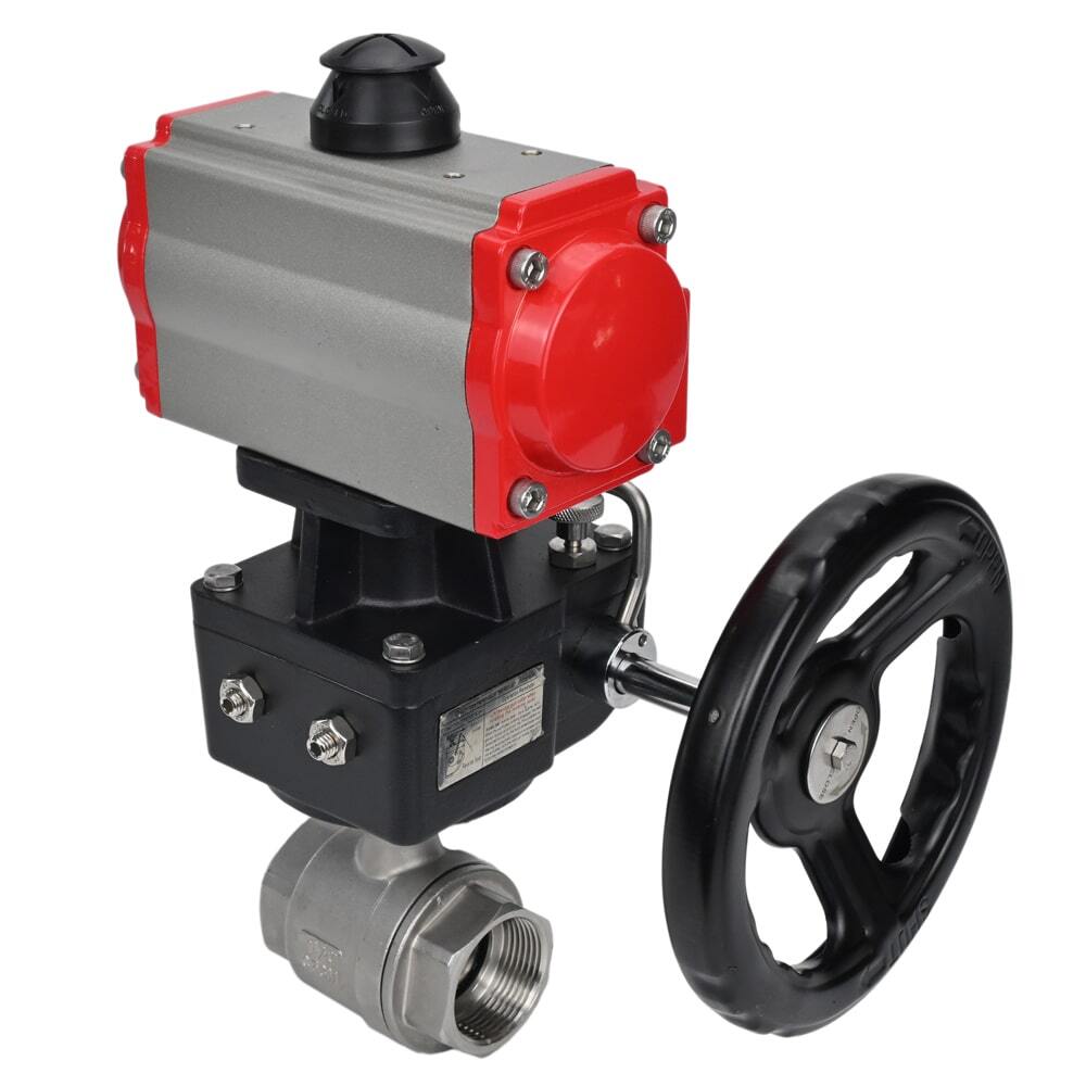 Kugelhahn aus Edelstahl Elephant kshmp316-elephant-da-hdm, Gehäusematerial - Edelstahl AISI 316, Kugelmaterial - Edelstahl AISI 316, Dichtung - PTFE, pneumatisch betätigt