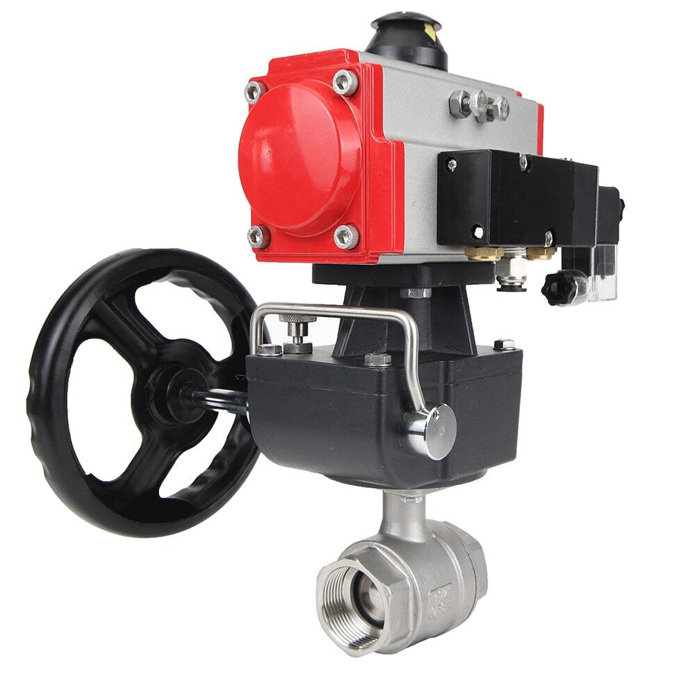 Kugelhahn aus Edelstahl Elephant kshmp316-elephant-da-4m310-24-hdm, Gehäusematerial - Edelstahl AISI 316, Kugelmaterial - Edelstahl AISI 316, Dichtung - PTFE, pneumatisch betätigt