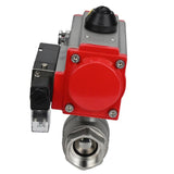 Kugelhahn aus Edelstahl Elephant kshmp316-elephant-da-4m310-110/220v, Gehäusematerial - Edelstahl AISI 316, Kugelmaterial - Edelstahl AISI 316, Dichtung - PTFE, pneumatisch betätigter Antrieb