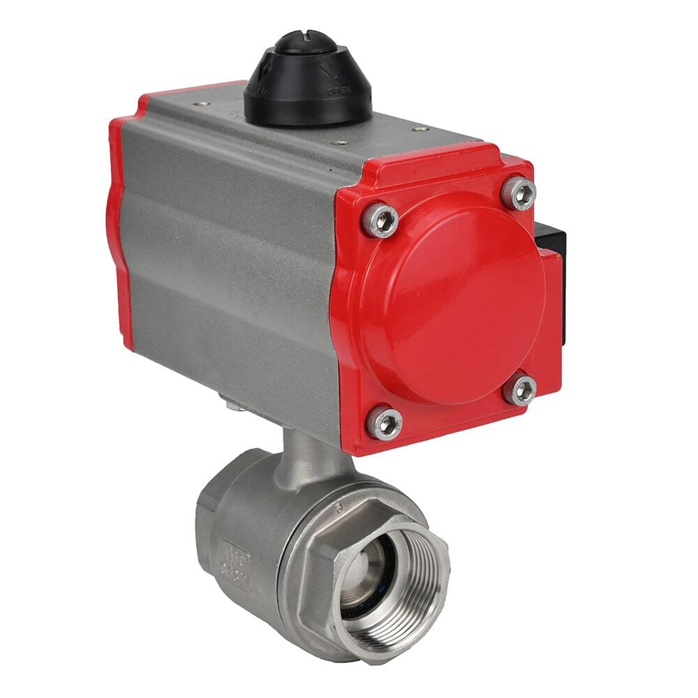 Kugelhahn aus Edelstahl Elephant kshmp316-elephant-sa-4m310-24v, Gehäusematerial - Edelstahl AISI 316, Kugelmaterial - Edelstahl AISI 316, Dichtung - PTFE, pneumatisch betätigt