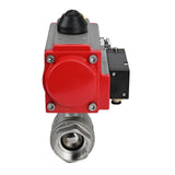 Kugelhahn aus Edelstahl Elephant kshmp316-elephant-sa-4m310-24v, Gehäusematerial - Edelstahl AISI 316, Kugelmaterial - Edelstahl AISI 316, Dichtung - PTFE, pneumatisch betätigt